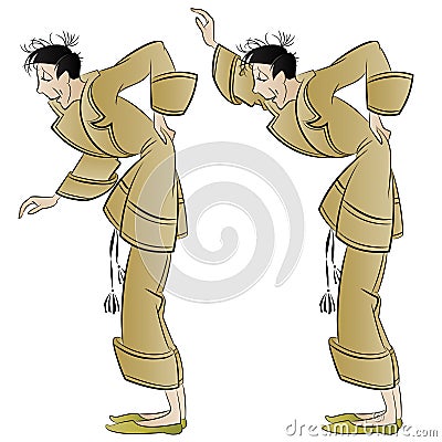 Man with a sore back. Person has sciatica. Illustration for internet and mobile website Vector Illustration