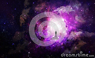 Man soul journey, portal to another universe wallpaper Stock Photo