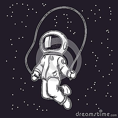 A man in a space suit. Space Vector Illustration. Vector Illustration