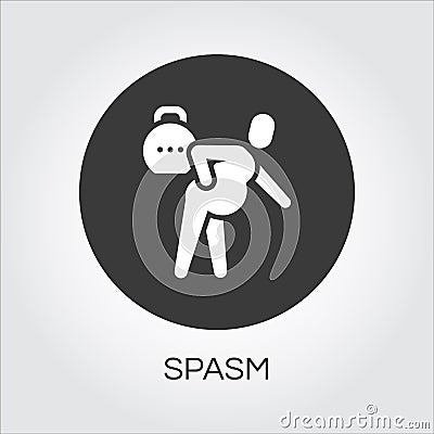 Man with spasm in pain. flat simplicity icon Vector Illustration