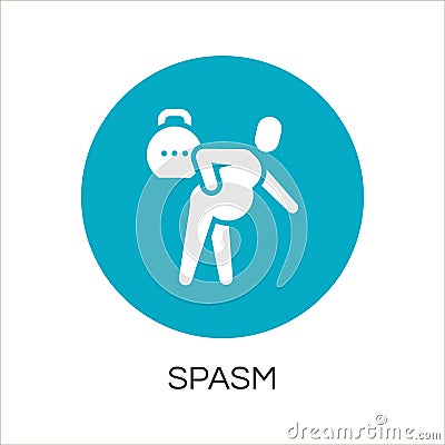 Man with spasm in pain. flat simplicity icon Vector Illustration