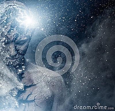 Man with spiritual body art Stock Photo