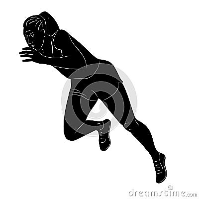 Man sprint, vector illustration Vector Illustration