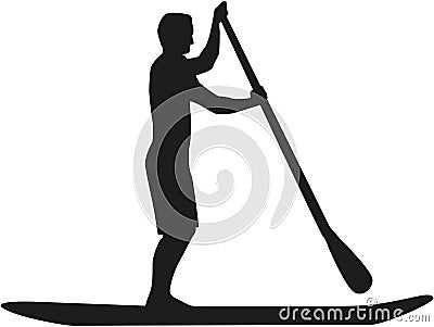 Man Stand up paddle Vector Illustration