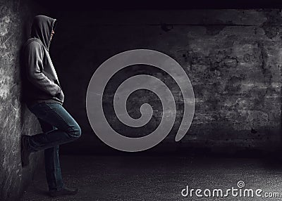 Man standing alone Stock Photo