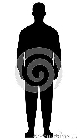 Man standing silhouette - black simple, isolated - vector Vector Illustration