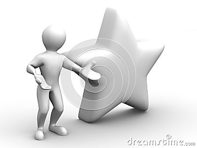 Man with star. Favourites Cartoon Illustration