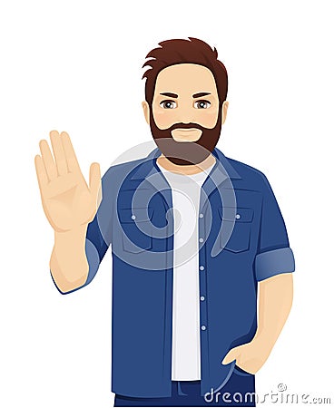 Man stop gesture Vector Illustration