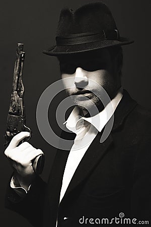 The man in style Chicago gangster Stock Photo