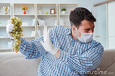 The man suffering from allergy - medical concept Stock Photo