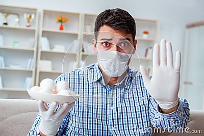 The man suffering from allergy - medical concept Stock Photo