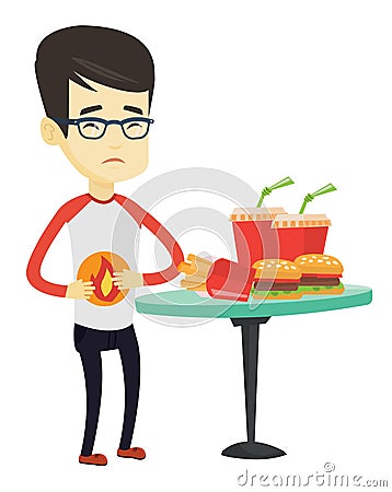 Man suffering from heartburn vector illustration Vector Illustration