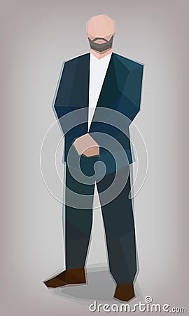 Man in suit, bodyguard, vector Vector Illustration