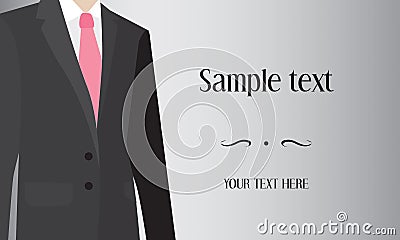 Man in suit, business background Vector Illustration