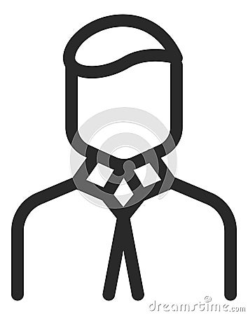 Man in suit icon. Office worker symbol. Businessman in linear style Vector Illustration