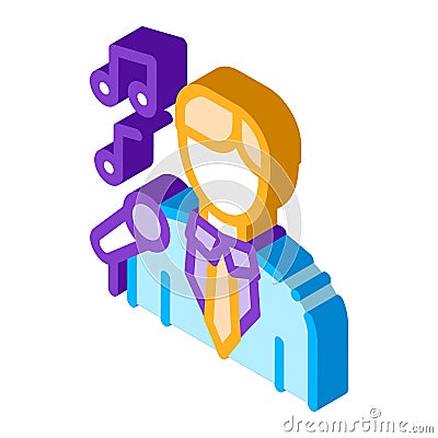 Man In Suit With Microphone Singing Recital Vector Vector Illustration