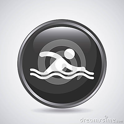 Man swimming icon. Sport design. Vector graphic Vector Illustration