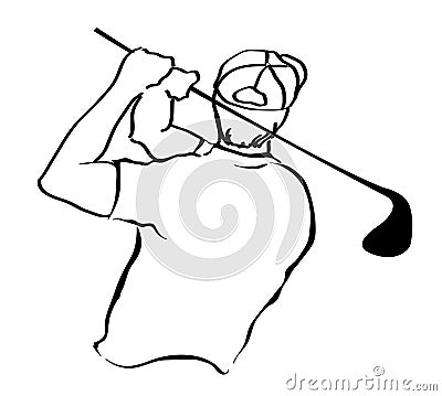 Man swinging golf vector Vector Illustration