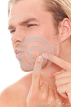 Man take care of his skin Stock Photo