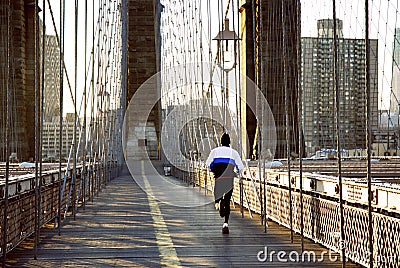 A man taking morning walk Stock Photo