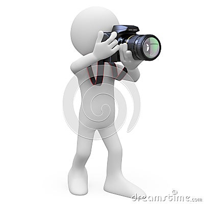 Man taking a picture with his SLR camera Stock Photo