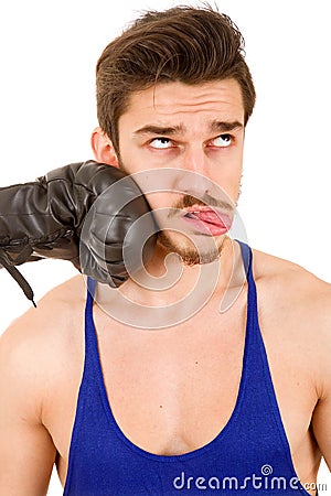 Taking a punch Stock Photo