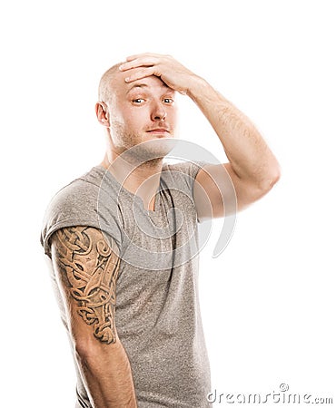 Man with tattoo Stock Photo