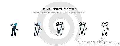 Man threating with his fist icon in different style vector illustration. two colored and black man threating with his fist vector Vector Illustration