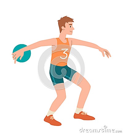 Man throwing discus Vector Illustration