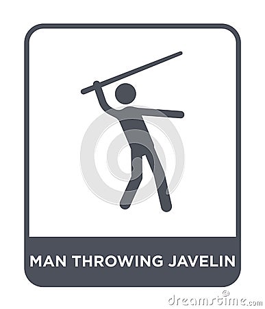 man throwing javelin icon in trendy design style. man throwing javelin icon isolated on white background. man throwing javelin Vector Illustration