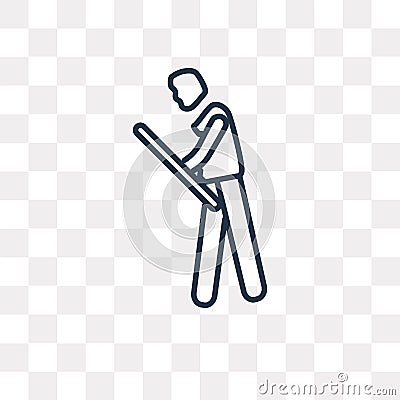 Man Throwing Javelin vector icon isolated on transparent background, linear Man Throwing Javelin transparency concept can be used Vector Illustration