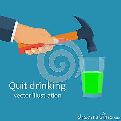 Man throws a drink Vector Illustration