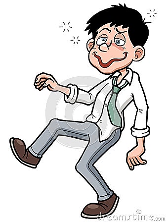 Man tired cartoon Vector Illustration