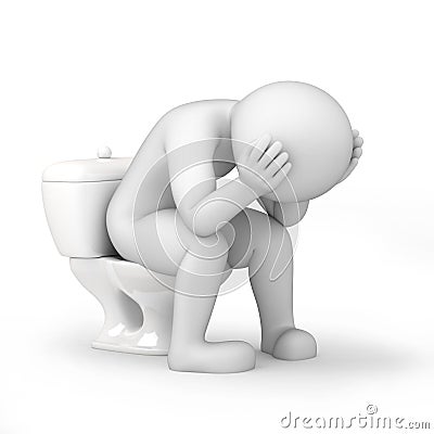 Man in a toilet Stock Photo