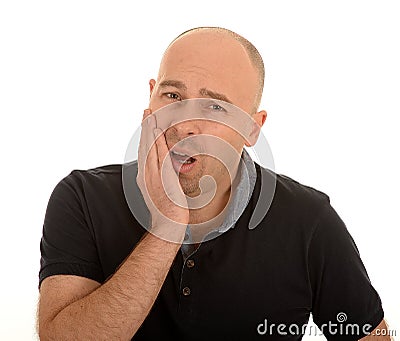 Man with tooth ache Stock Photo