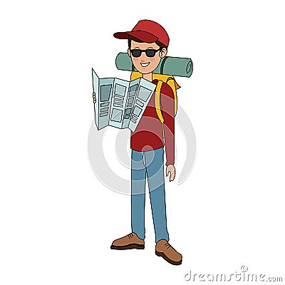 Tourist travel icon image Vector Illustration