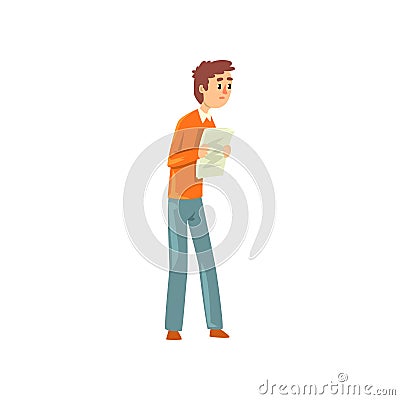 Man trying to get permission, corruption and bribery concept vector Illustration Vector Illustration