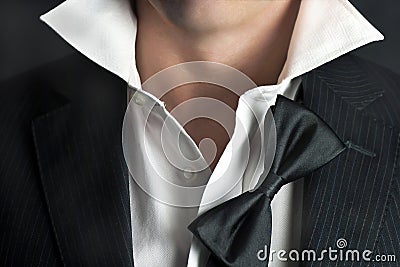 Man In Tux Relaxes Stock Photo