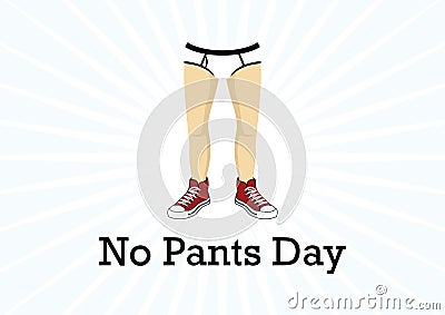 No Pants Day vector Vector Illustration