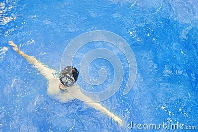 Man in underwater mask Stock Photo