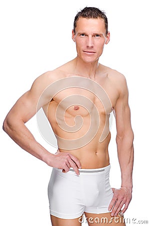 Man with underwear Stock Photo