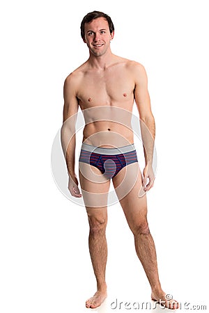 Man in Underwear Stock Photo