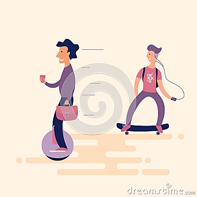 Man on the unicycle Vector Illustration