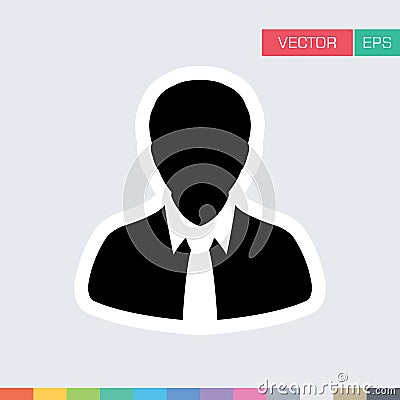 Man User Icon - Person Profile Avatar Human Sign Vector illustration Vector Illustration