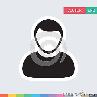 Man User Icon - Person Profile Avatar Human Sign Vector illustration Vector Illustration