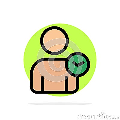 Man, User, Time, Basic Abstract Circle Background Flat color Icon Vector Illustration
