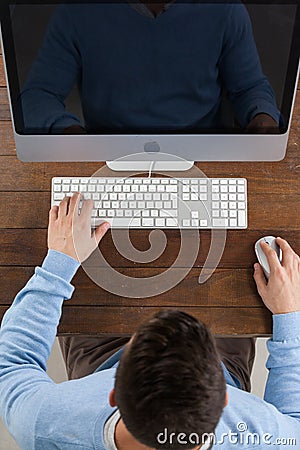 Man using computer Editorial Stock Photo