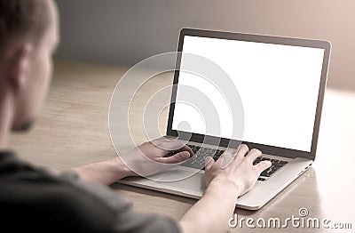 Man using laptop computer Stock Photo