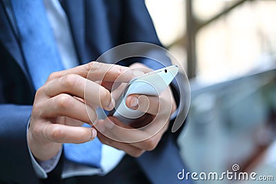 Man using mobile smart phone Stock Photo