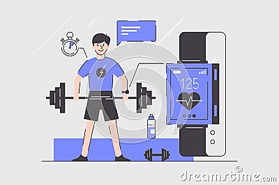 Man using smart watches Vector Illustration